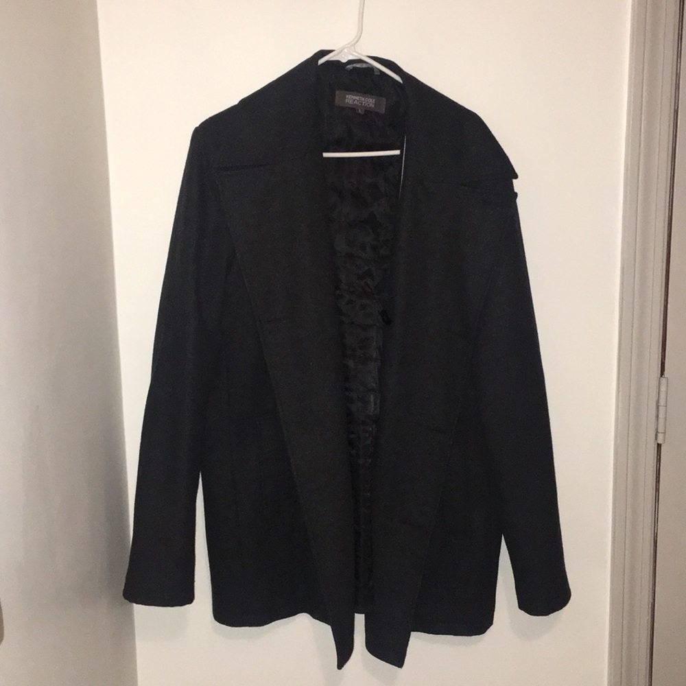 Men’s gray Wool pea coat size L